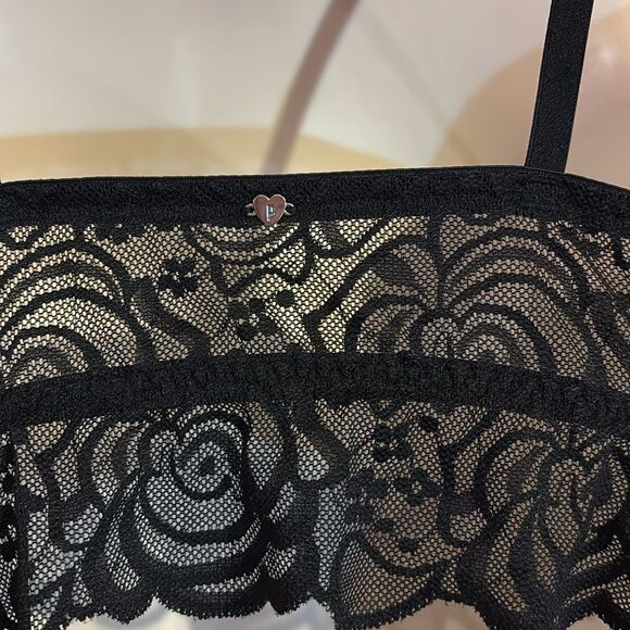 PINK Victoria's Secret Black Lace Underwire Bralette. Sz medium. - Picture 6 of 11